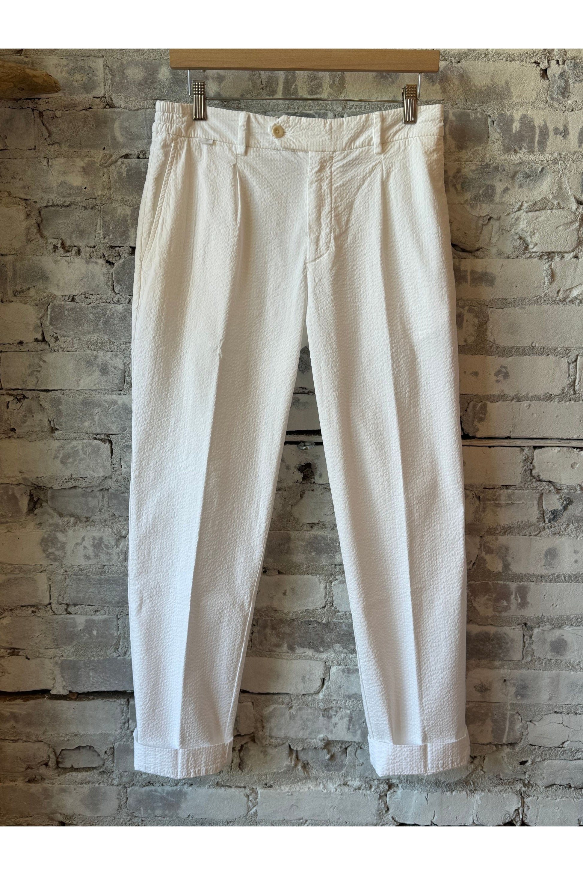 Seersucker Pants - White - DUNE + SALT
