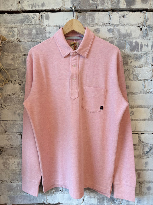 L/S Vintage Pique Polo - Pink Heather - DUNE + SALT