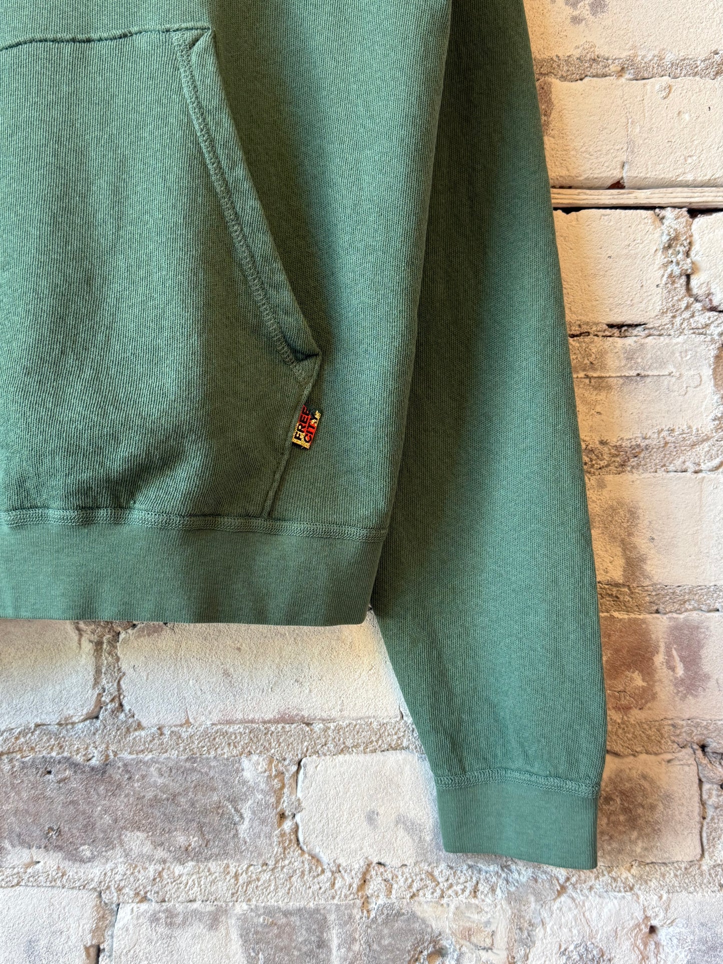 Women's BasicGoodness LT Terry Fluff Hoodie by Freecity, soft terry fabric, casual fit, green color, front hood and relaxed style.