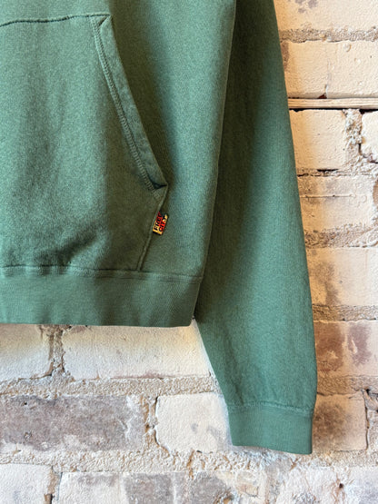 Women's BasicGoodness LT Terry Fluff Hoodie by Freecity, soft terry fabric, casual fit, green color, front hood and relaxed style.