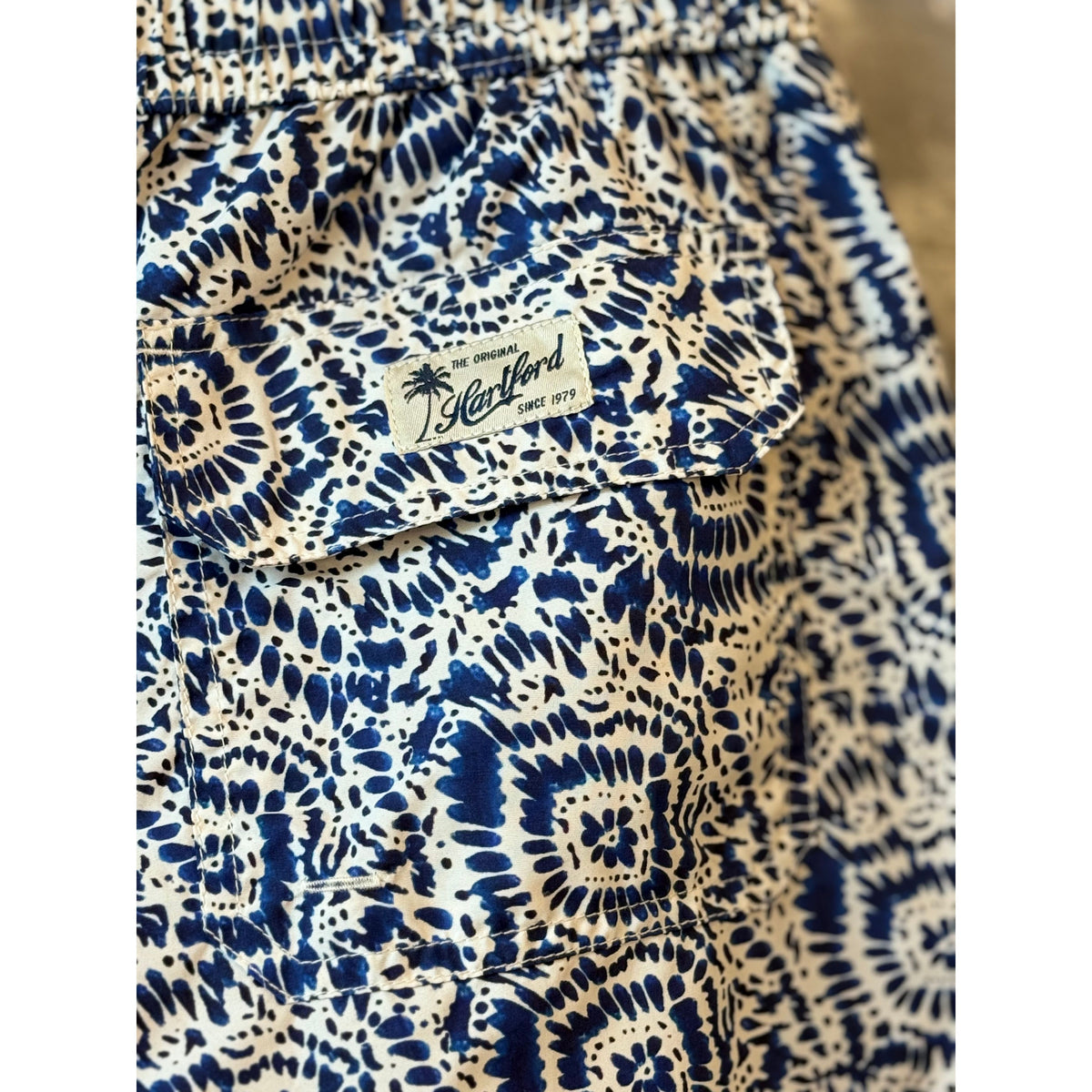 Hartford Men's Nylon Woven Swimshort - Indigo/Cream Light Slate Gray