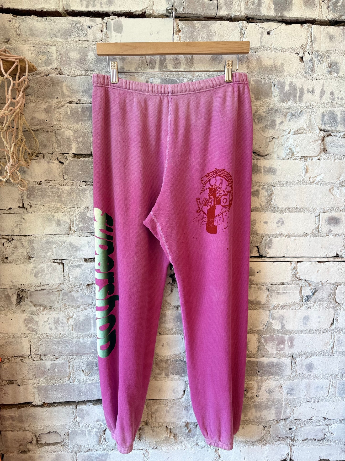Women's pink SuperVintage Yumm OG sweatpant by Freecity featuring a relaxed fit and comfortable design.