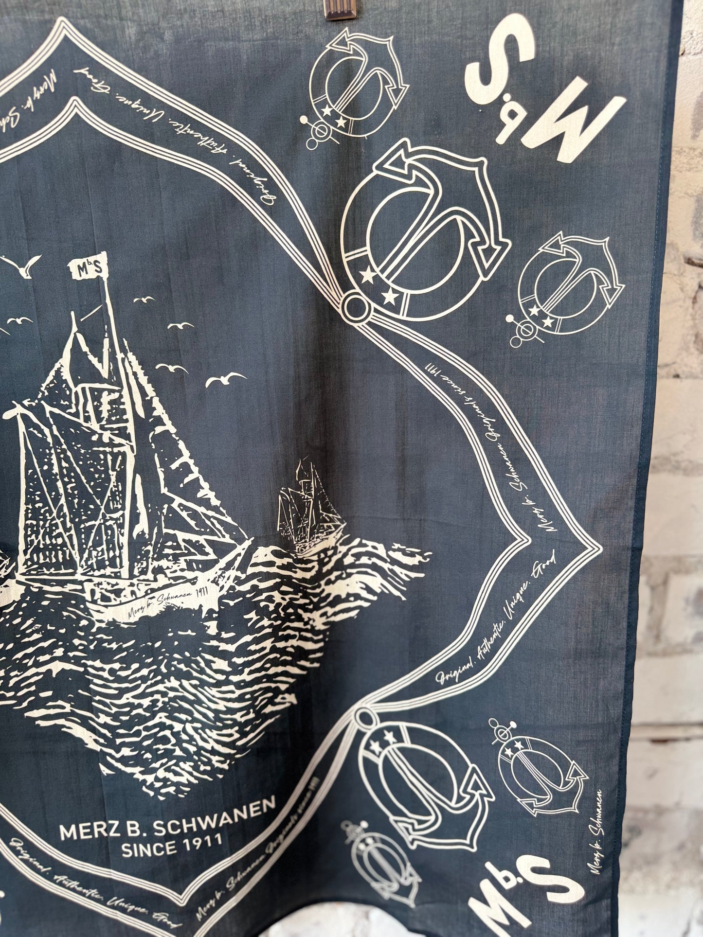 MbS Logo Lightweight Cotton Poplin Bandana - Charcoal - DUNE + SALT