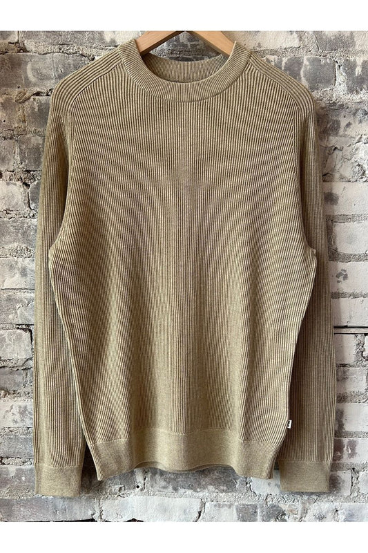 Kevin Rib Knitted Sweater - Khaki Beige - DUNE + SALT