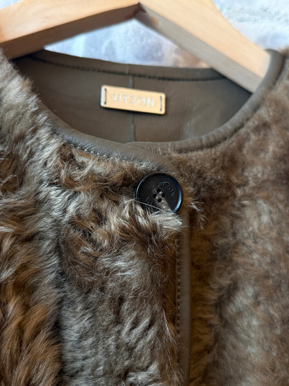 Utzon Juro Shearling Jacket - Army Dark Slate Gray