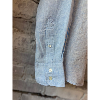 Hartford Men's Paul Linen Shirt - Sky Gray