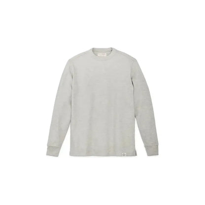 Waffle Knit Thermal Crewneck - Light Heather Gray - DUNE + SALT