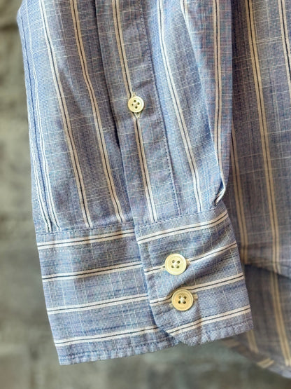 Hartford Men's Paul Striped Woven Shirt - Navy/White Multi Light Slate Gray
