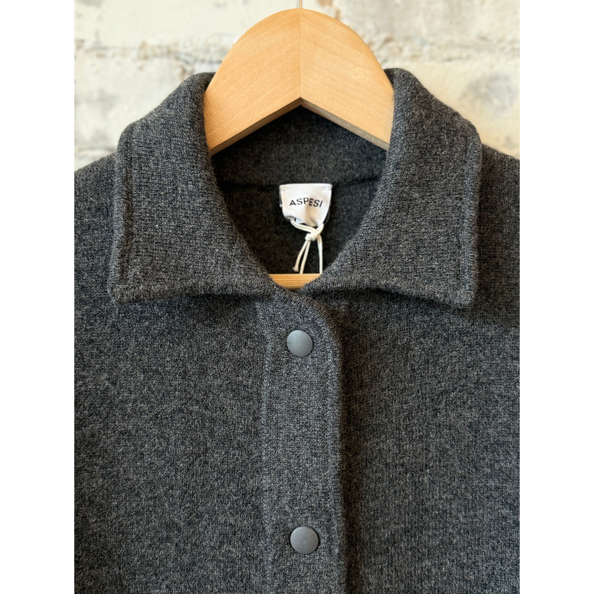 Aspesi Wool/Cashmere Knit Jacket - Charcoal Dark Slate Gray