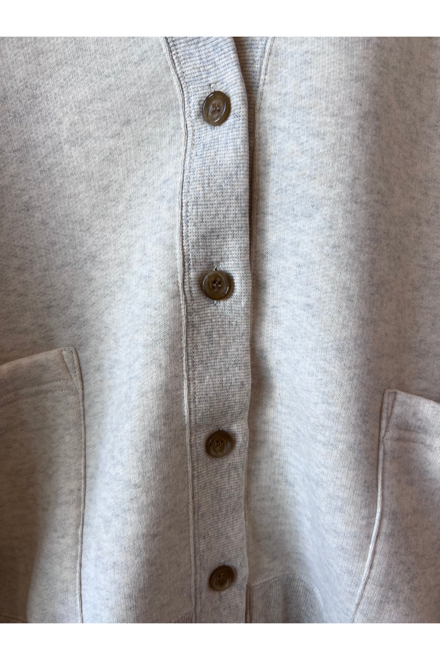 Cotton Tencel Brushed Fleece Cardigan - Oat - DUNE + SALT