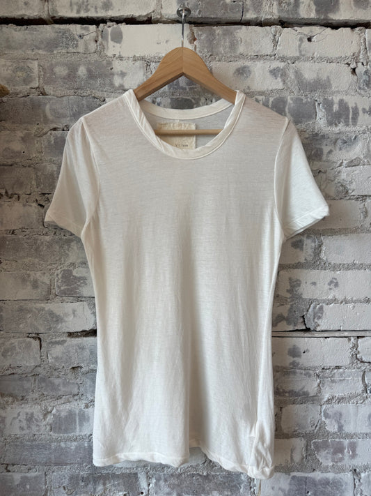 V::Room SS Hi-Soft Jersey 'Narrow Neck' Crew - White Gray
