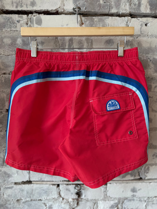 Sundek Iconic Taffeta Elastic Waist Boardshort - Lolly Red Firebrick