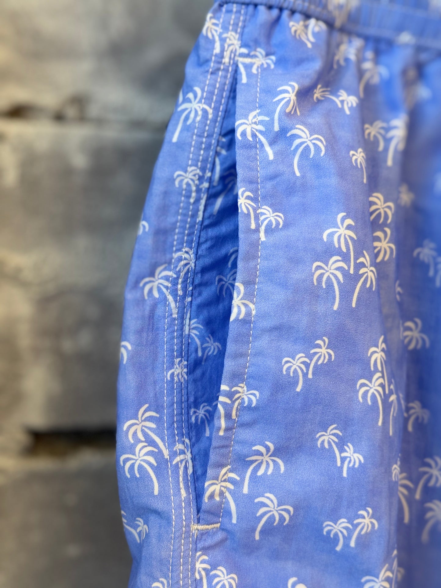 "Palms" Nylon Woven Swimshort - Sky Blue