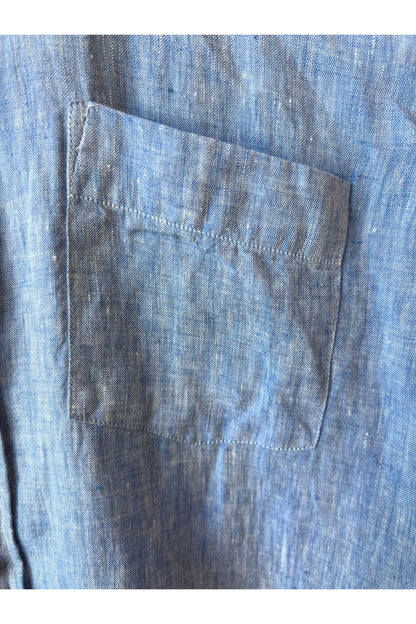 Paul Linen Chambray Shirt - Blue - DUNE + SALT