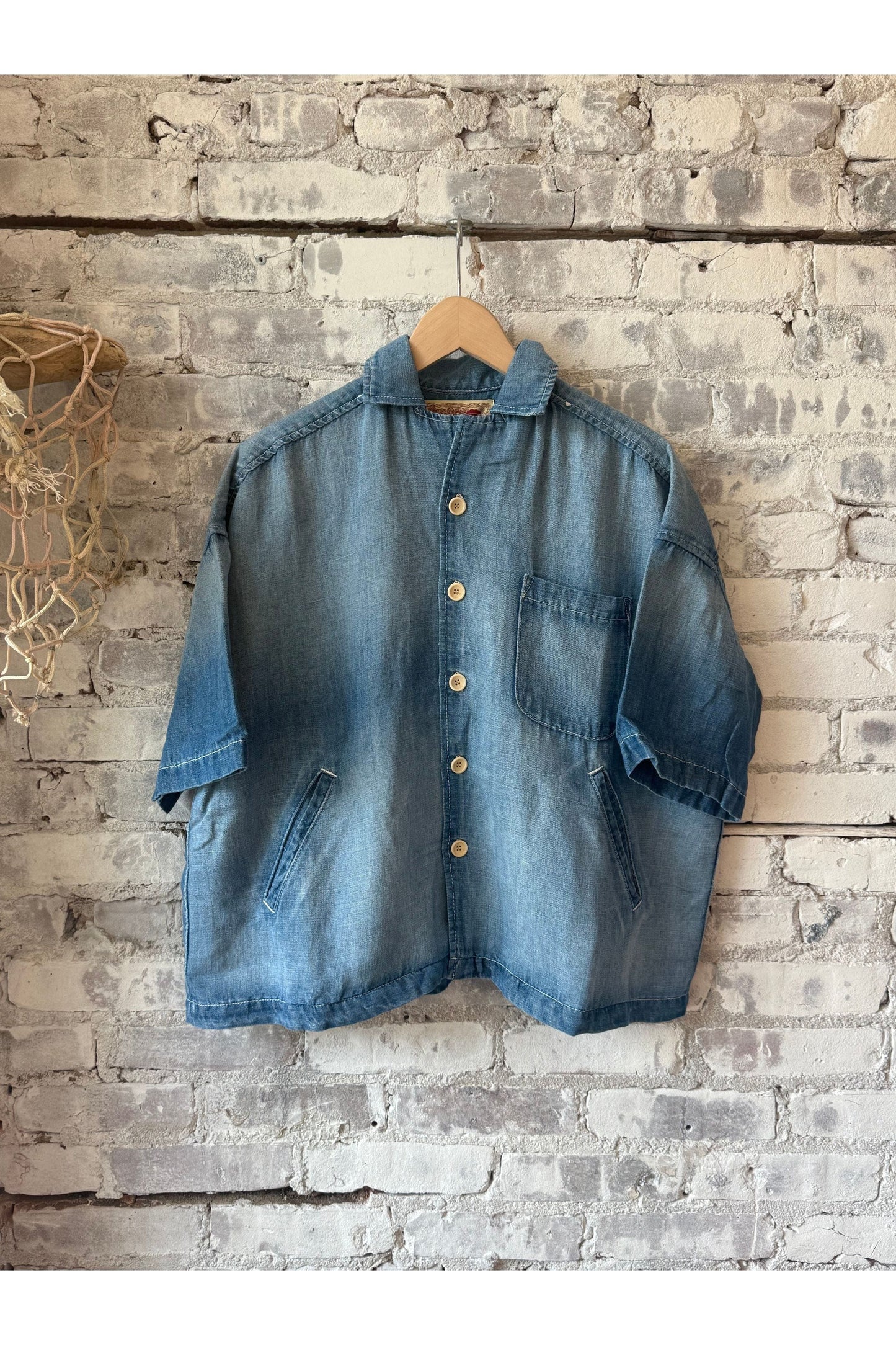 Chambray Cropped Shirt - Light Indigo - DUNE + SALT