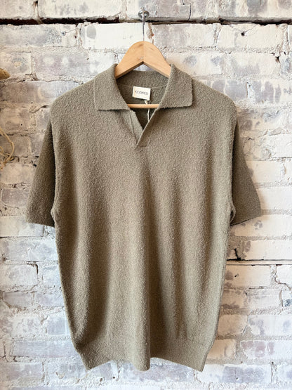 Cotton Knit Polo – Pebble Green