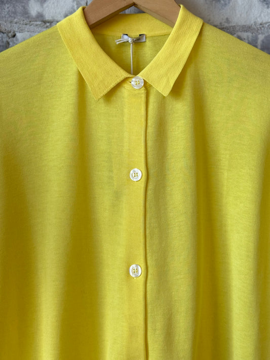Cotton/Silk Linen Cardigan - Yellow - DUNE + SALT