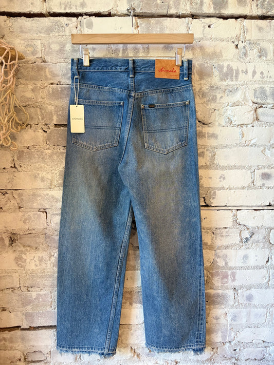 13.5oz Selvedge Denim Narrow Straight Cut - Dark Distress - DUNE + SALT