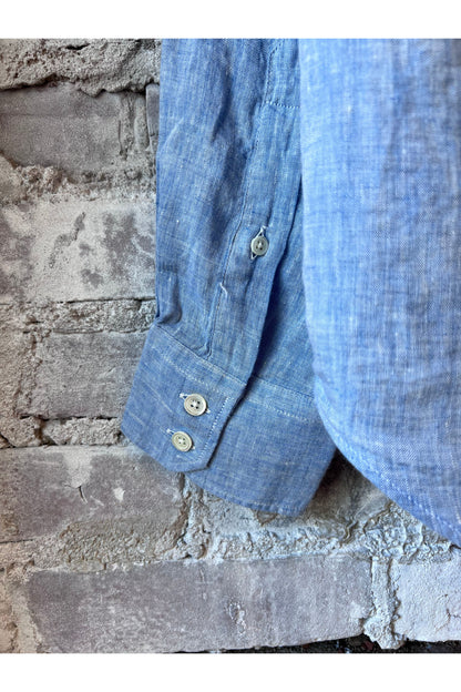 Paul Linen Chambray Shirt - Blue - DUNE + SALT