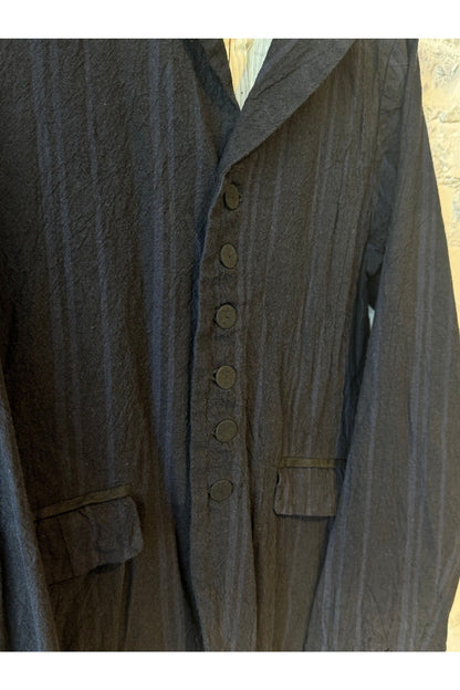 L/C Yarn Dyed Random Stripe Jacket - Navy - DUNE + SALT