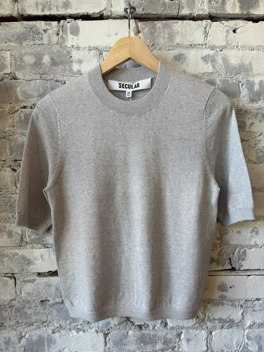Secular Fitted Crew Sweater - Heather Grey Dark Gray