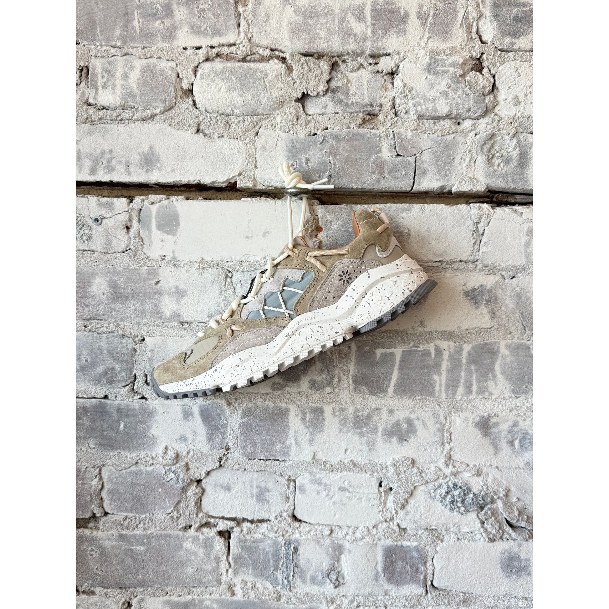 Yamabushi Women's Suede/Nylon Ripstop Sneaker - Grey/Light Military - DUNE + SALT
