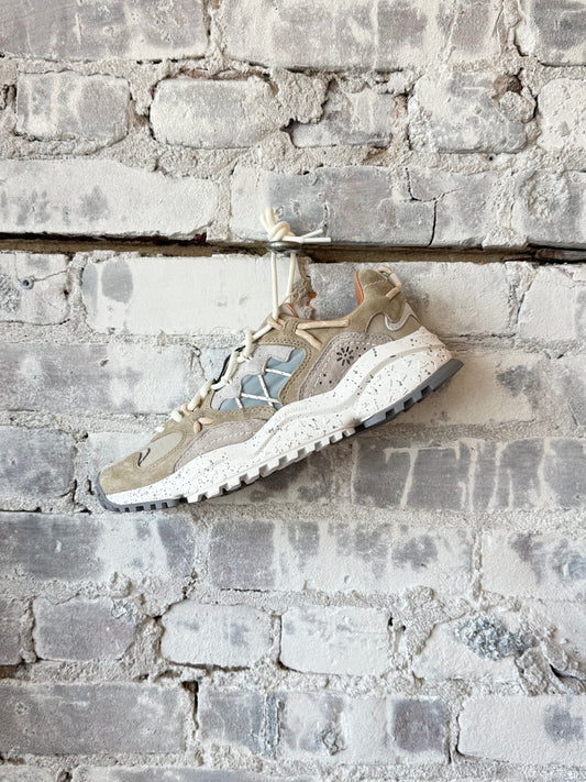 Yamabushi Women's Suede/Nylon Ripstop Sneaker - Grey/Light Military - DUNE + SALT