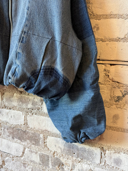 Namai Shira Denim Puffer Bomber Jacket - Assorted Washes Light Gray