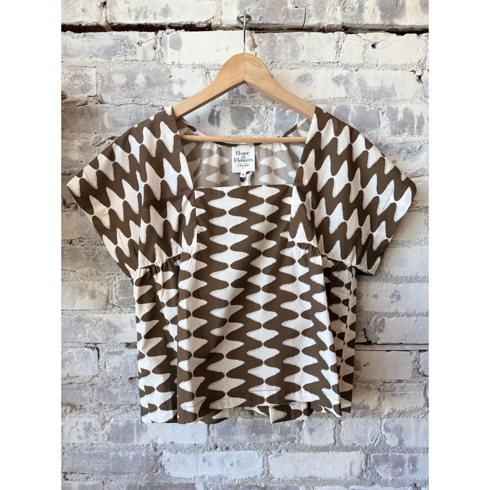 Square Neck Blouse - Tribal Zig Zag - DUNE + SALT