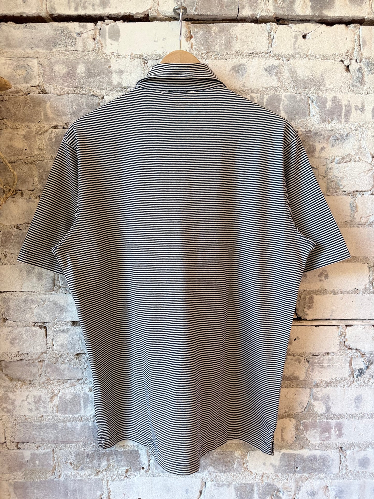 Polo Stripe SS Knitted Polo - Navy & White
