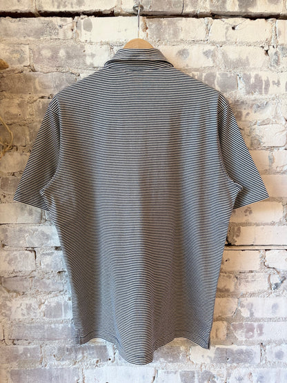 Polo Stripe SS Knitted Polo - Navy & White