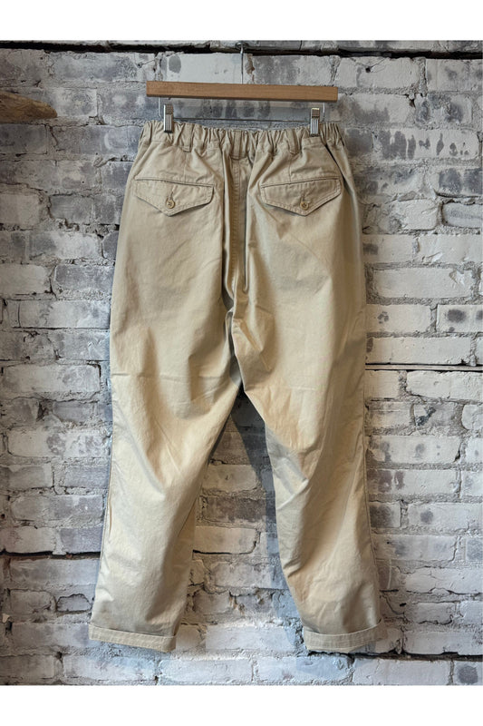 Cotton Chino Cloth Peg Top Pants - Beige - DUNE + SALT