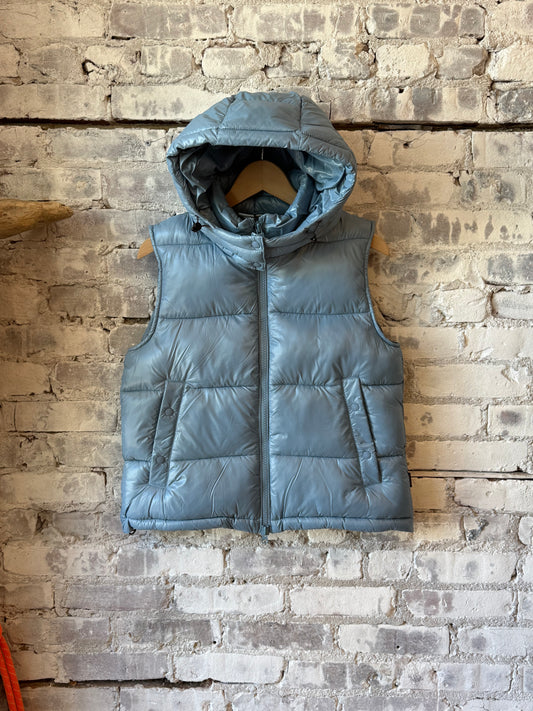 Save The Duck Liselotte Hooded Vest - Dolphin Blue Gray