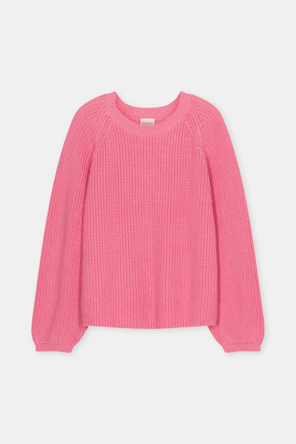 Closed Women's Crew Neck Cotton Knit – Peony Pink Pale Violet Red