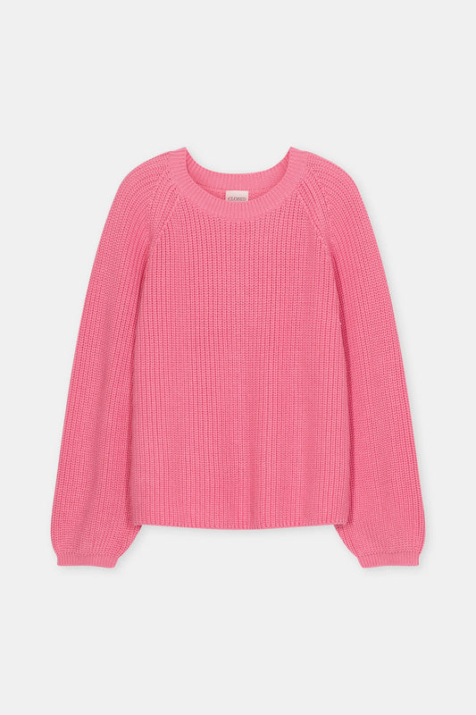 Closed Women's Crew Neck Cotton Knit – Peony Pink Pale Violet Red