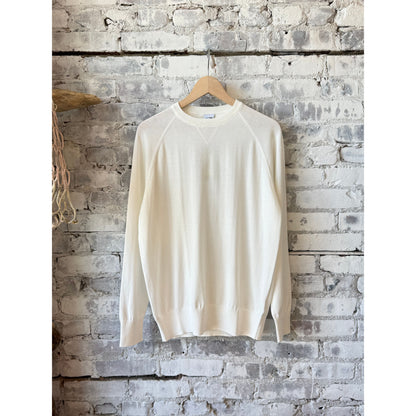 Cotton Crewneck Sweater - White - DUNE + SALT