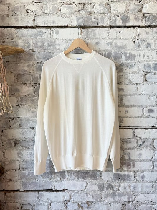 Cotton Crewneck Sweater - White - DUNE + SALT