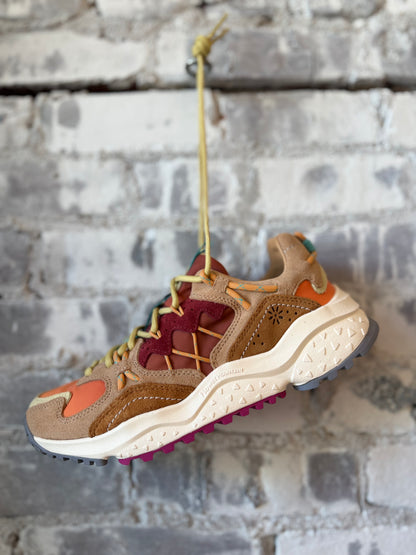 Yamabushi Woman Suede/Nylon Sneaker – Orange/Conac/Warm Orange