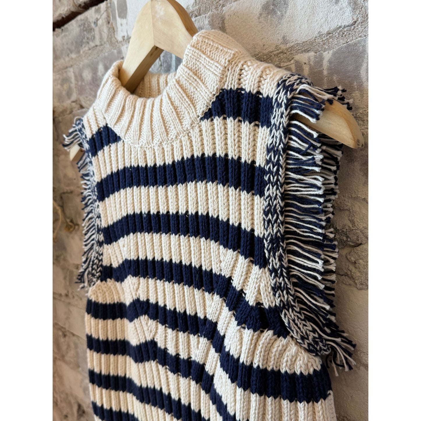 ELEVEN SIX Bria Striped Tank - Ivory/Navy Stripe Gray