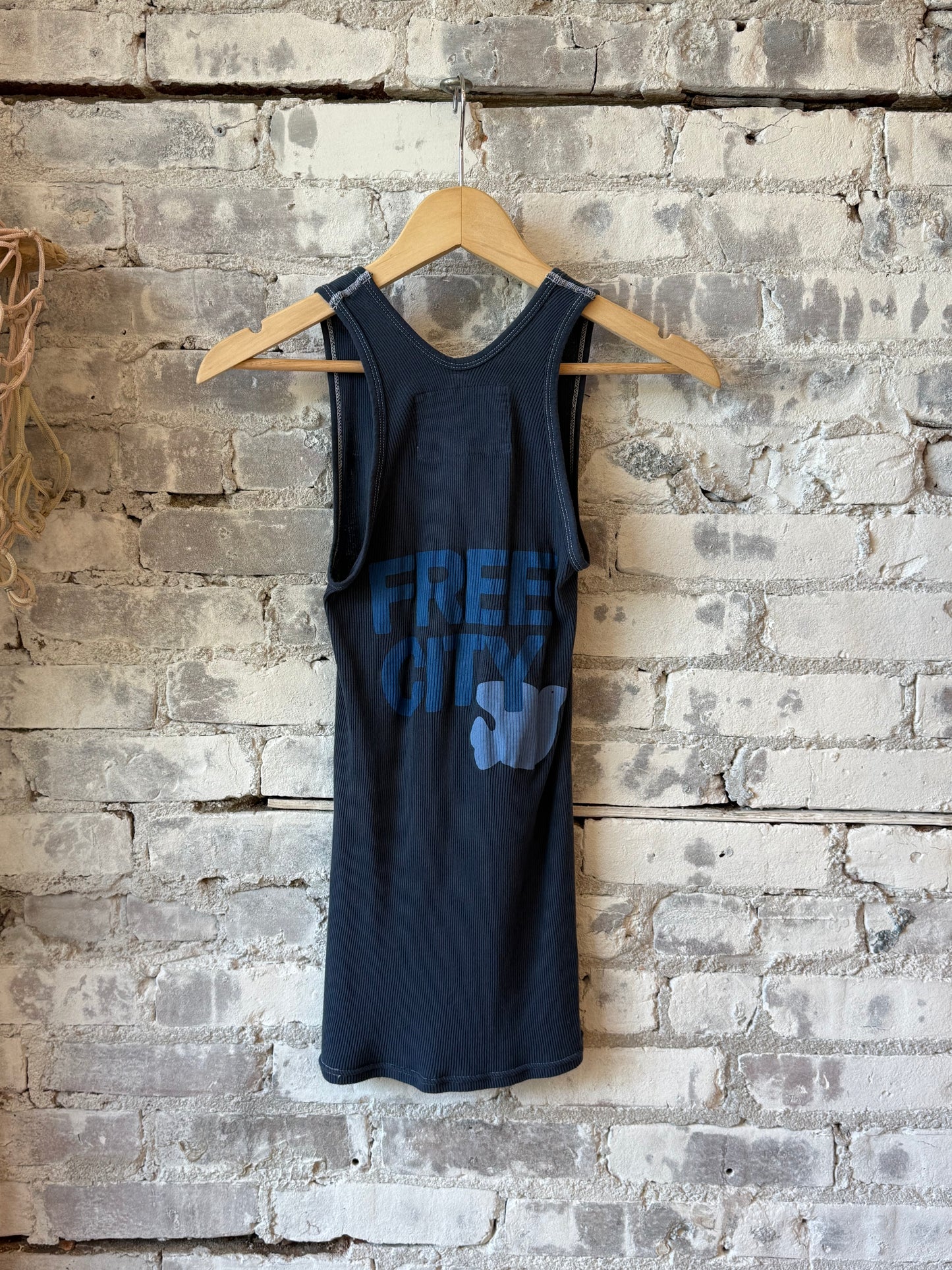Women's Freecity RTU/1999 SuperVintage Tank top featuring moonshrooms blue print and relaxed fit.