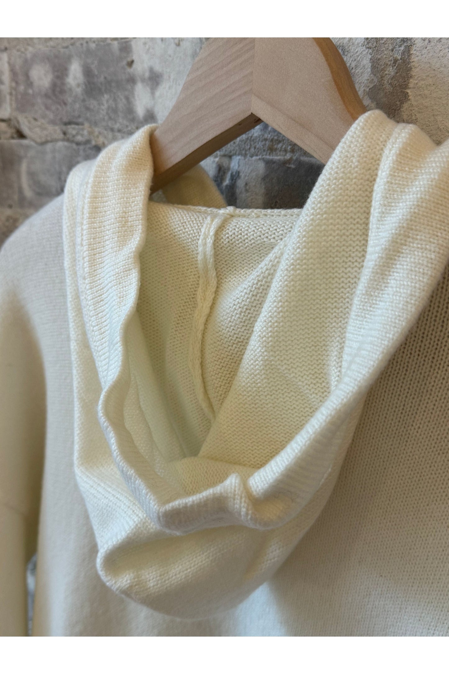 Merino Jersey Knit Loose Hoodie - Ivory - DUNE + SALT