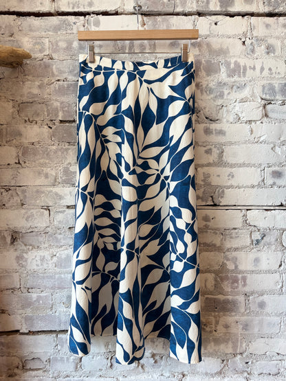 Joyce Woven Skirt - Raw White/Blue