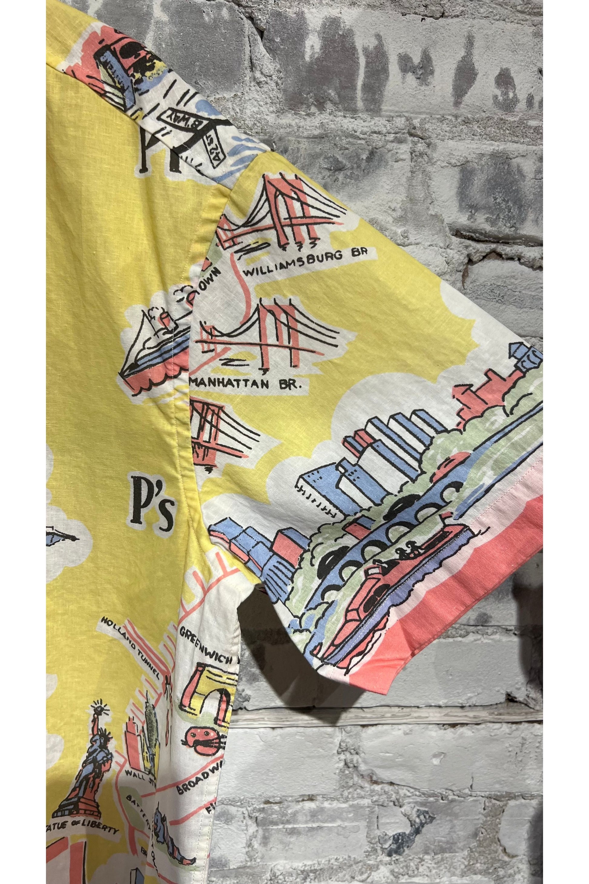 Poplin Reef Shirt - Yellow New York Map - DUNE + SALT
