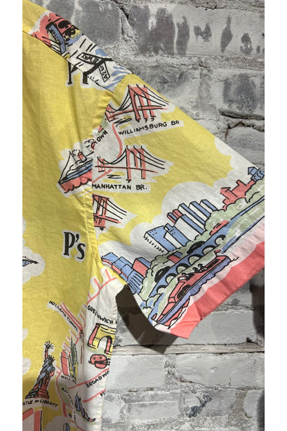 Poplin Reef Shirt - Yellow New York Map - DUNE + SALT