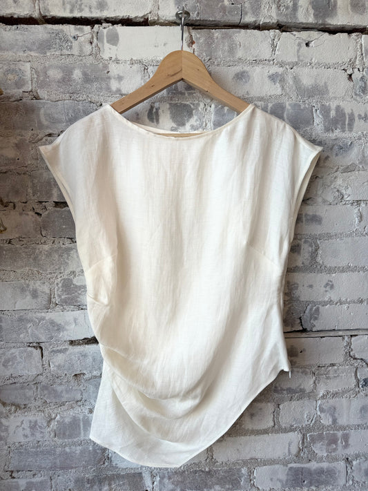 Greek Linen Top - White - DUNE + SALT