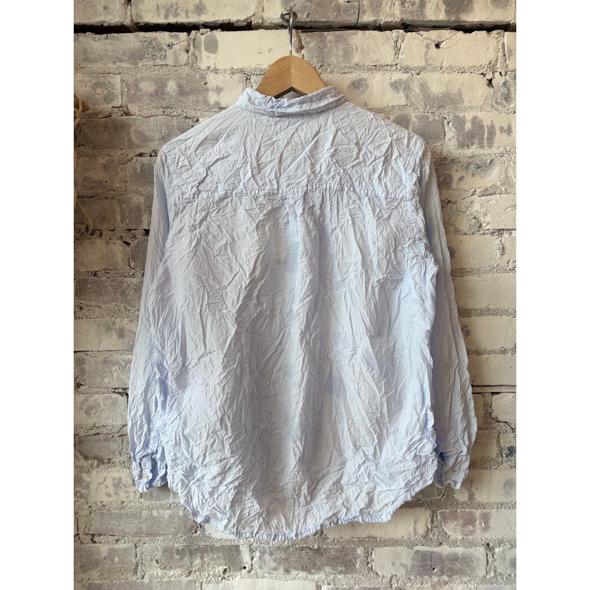 Washed Cotton Crinkle Classic Shirt – Light Blue - DUNE + SALT