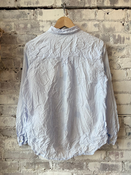 Washed Cotton Crinkle Classic Shirt – Light Blue - DUNE + SALT