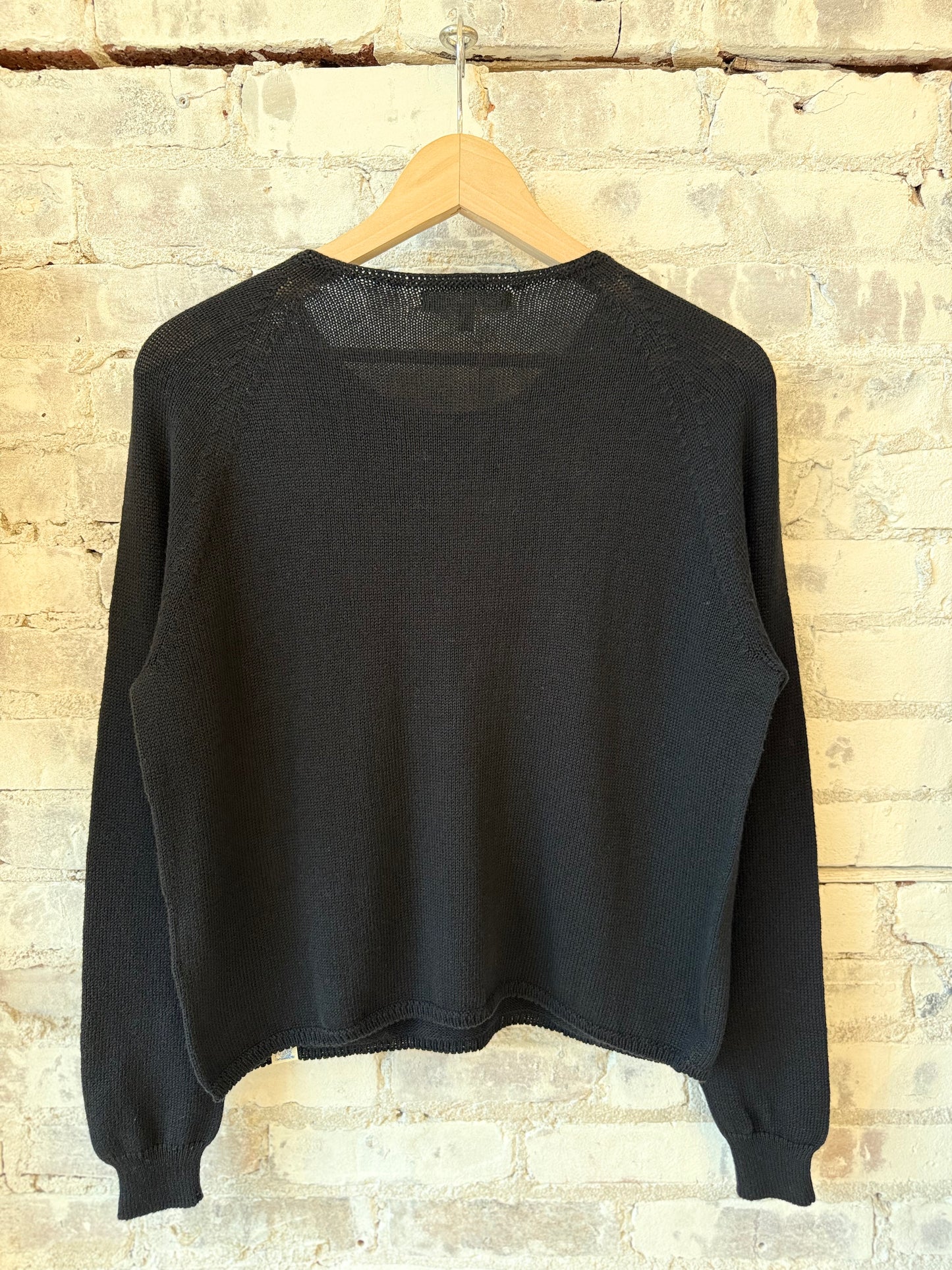Lightweight Cotton-Cashmere Raglan Sweater - Deep Black - DUNE + SALT