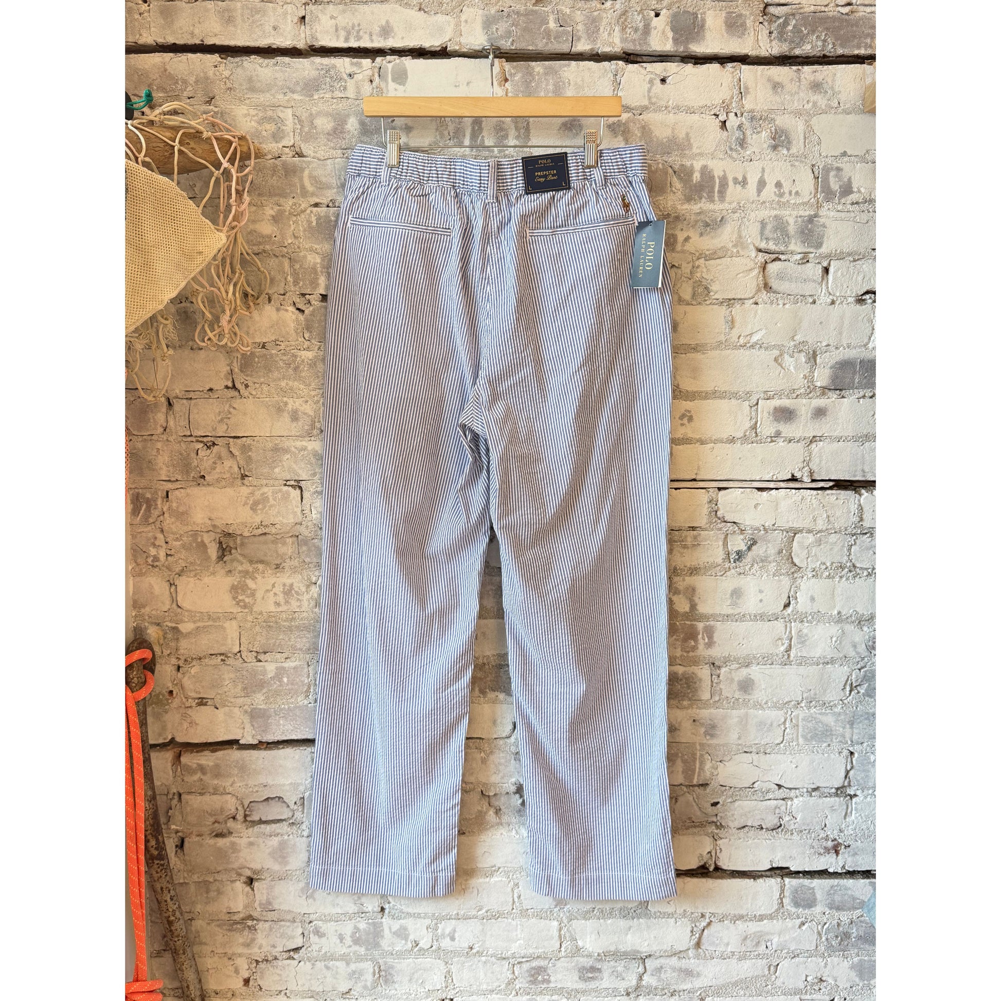 Seersucker Prepster Easy Pant - Blue/White - DUNE + SALT