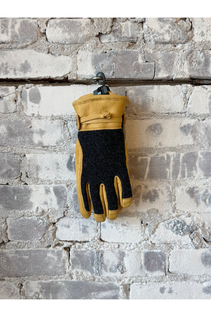Daniel Leather Gloves - Charcoal/Tan